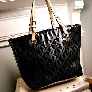 Michael Kors Black Patent Leather Tote.  11X17 Leather Handles. Gently used.